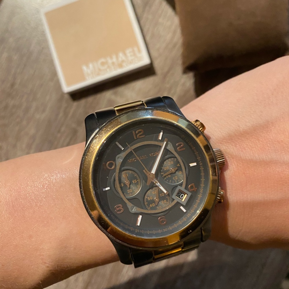 Michael Kors two toned oversized watch